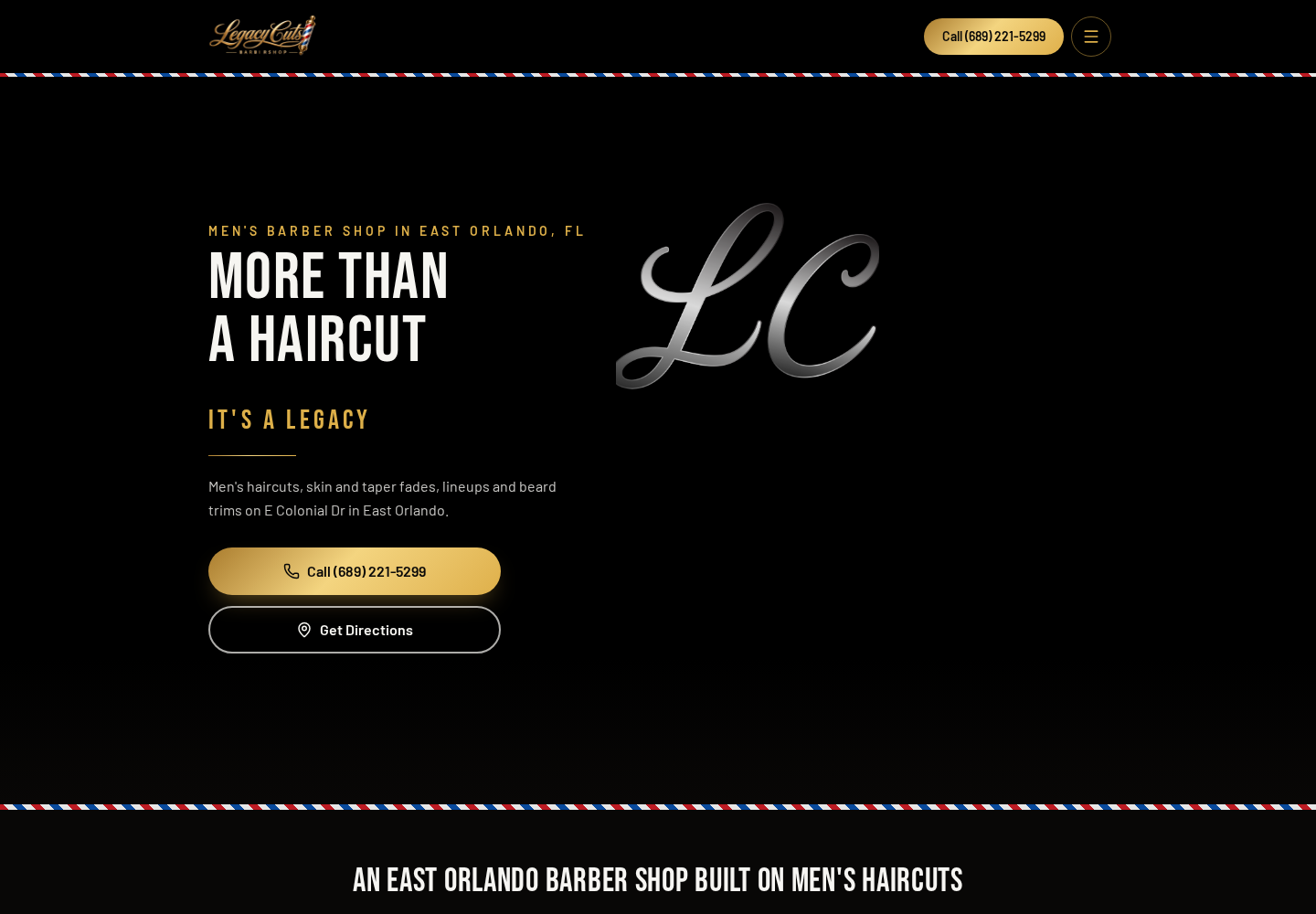 Legacy Cuts website on desktop